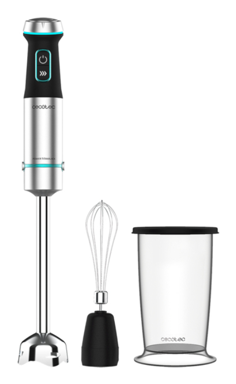 Cecotec Power TitanBlack 1200 XL Cream 0.8 L Batidora de inmersión 1200 W Negro. Plata