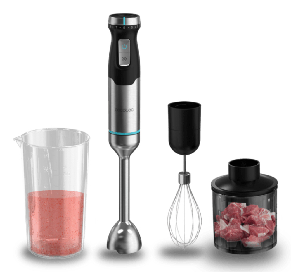 Cecotec Power Pulsar 2300MAX Cream&Crrush Batidora de inmersión 2300 W Negro. Acero inoxidable