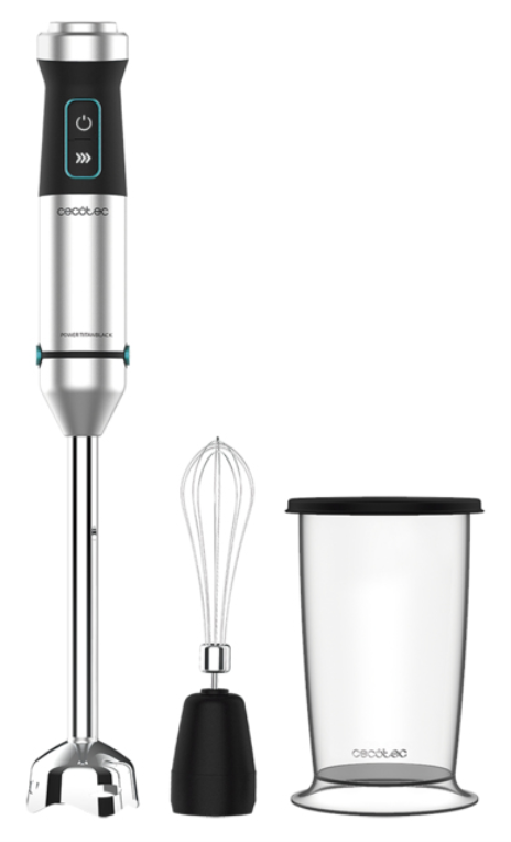 Cecotec Power TitanBlack 1500 XL Cream 0.8 L Batidora de inmersión 1500 W Negro. Plata