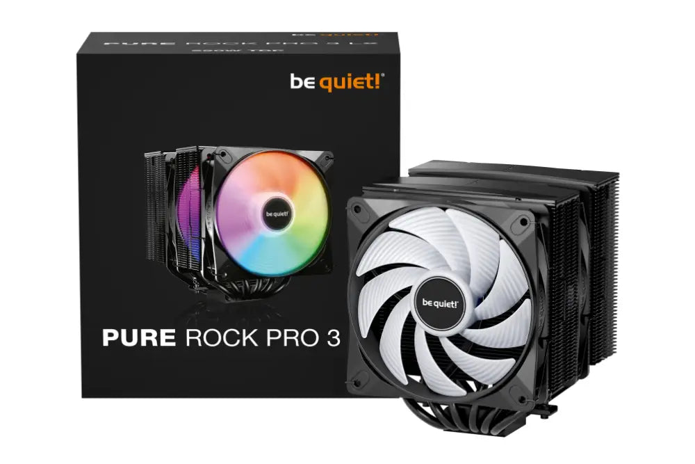 Ventilador de refrigeración para CPU be quiet! Pure Rock Pro 3 LX negro, de 12 cm para procesadores, enfriamiento eficiente.