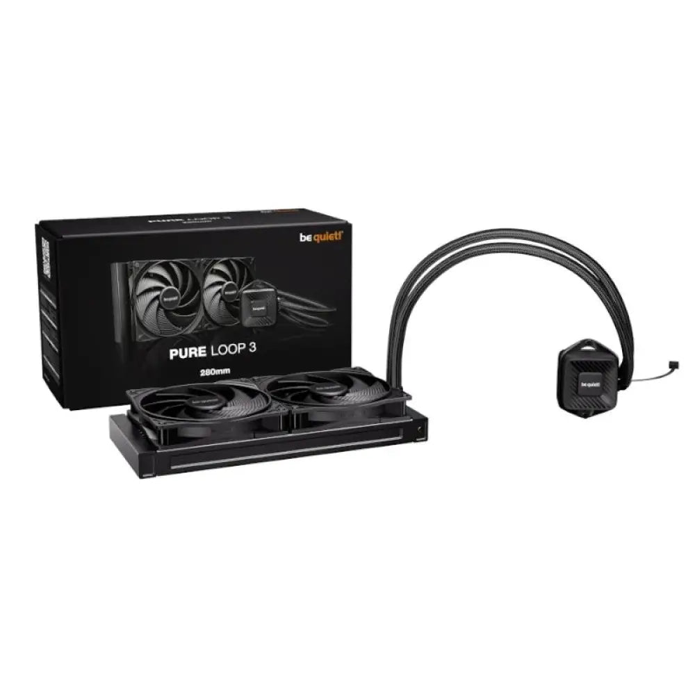 Refrigeración líquida be quiet! Pure Loop 3 de 14cm, sistema de enfriamiento para PC con ventilador compacto y eficiente.