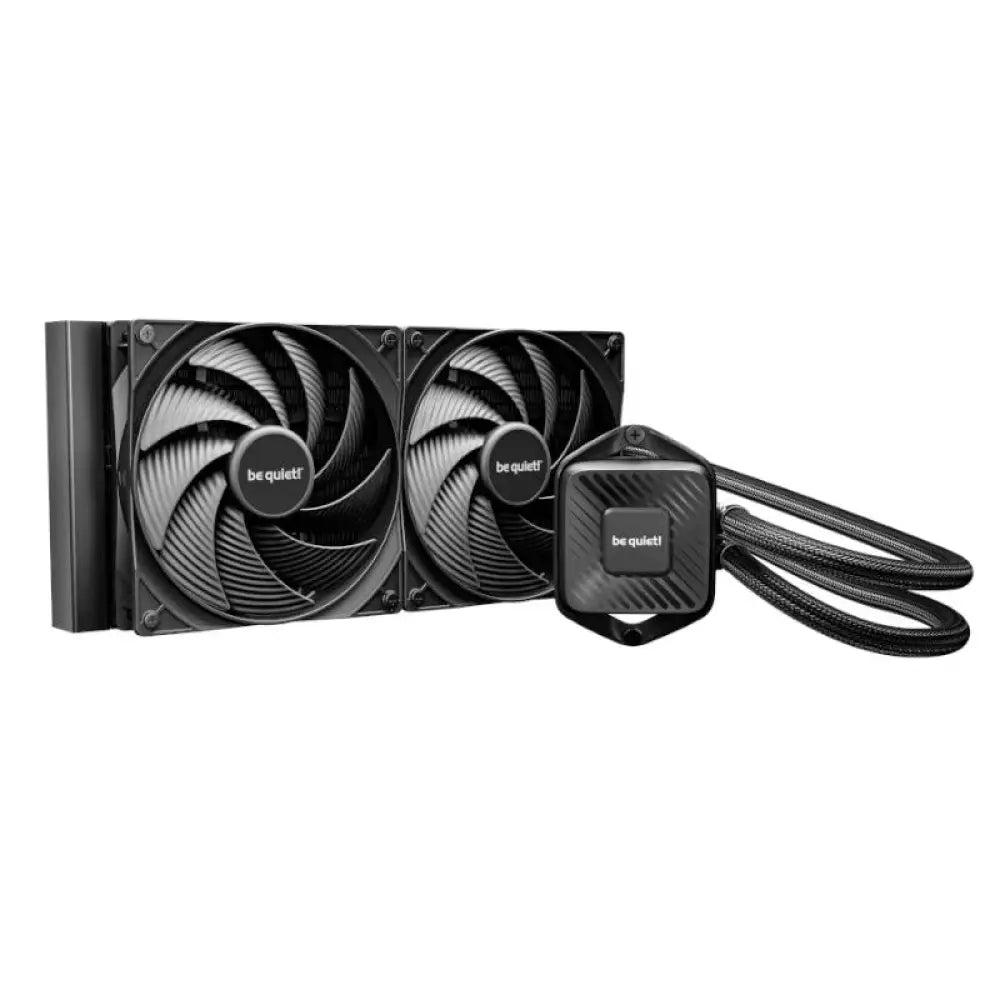 Enfriador líquido be quiet! Pure Loop 3 de 14cm para refrigeración de PC, con ventilador y componentes visibles.