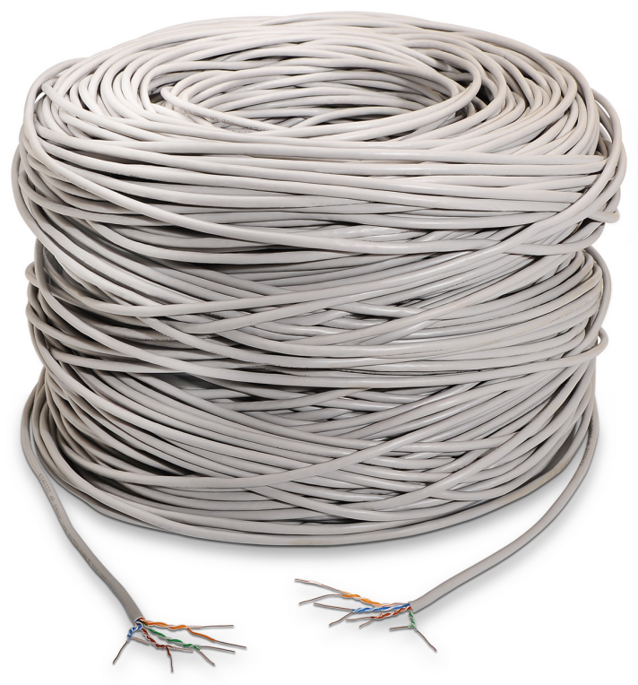 BOBINA CABLE RED AISENS RJ45 CAT.5E UTP RIGIDO AWG24 GRIS 100M - detalle