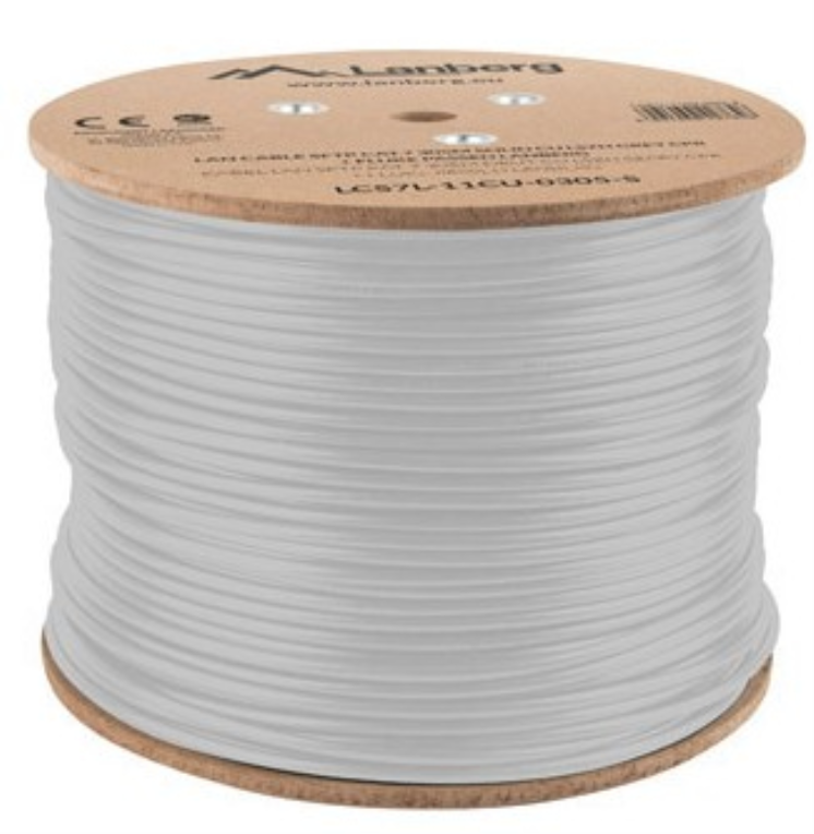 BOBINA CABLE RED LANBERG SFTP RJ45 CAT.7 SOLIDO CU AWG23 LSZH CPR 305M GRIS FLU - detalle