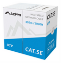 BOBINA CABLE RED LANBERG UTP RJ45 100 MB/S TRENZADO CCA AWG24 305M GRIS