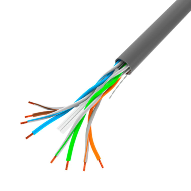 BOBINA CABLE RED LANBERG UTP RJ45 1GB/S SOLIDO CCA AWG23 305M GRIS - detalle