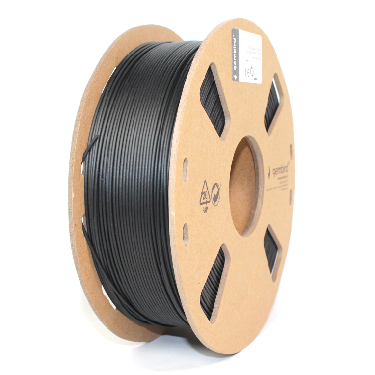 BOBINA FILAMENTO PLA GEMBIRD 1Kg NEGRO - detalle