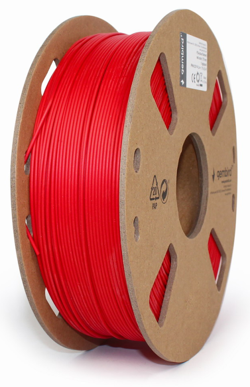 BOBINA FILAMENTO PLA GEMBIRD 1Kg ROJO - detalle