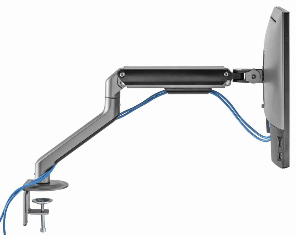 BRAZO AJUSTABLE GEMBIRD PARA MONITOR EN ESCRITORIO GRIS ESPACIAL - detalle