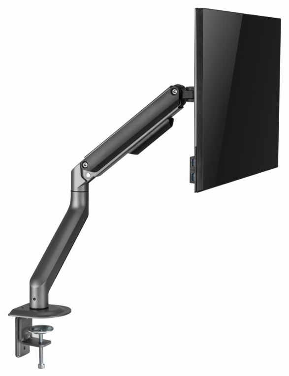 BRAZO AJUSTABLE GEMBIRD PARA MONITOR EN ESCRITORIO GRIS ESPACIAL - detalle