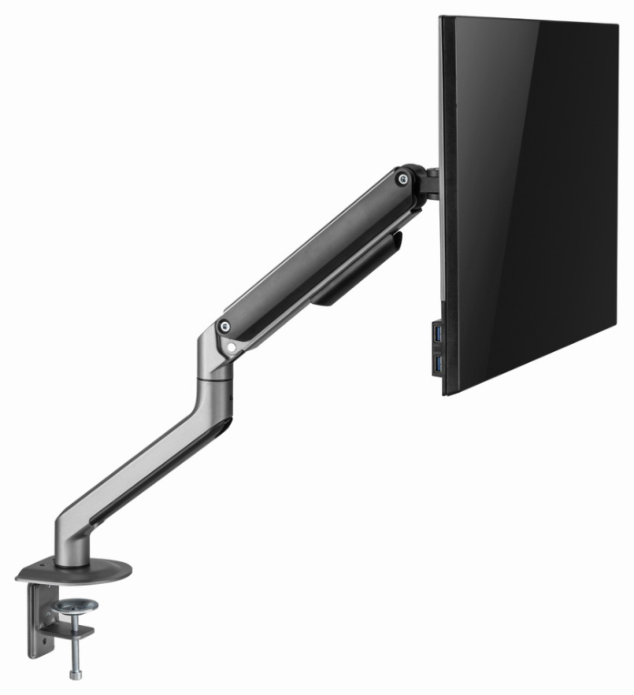 BRAZO AJUSTABLE GEMBIRD PARA MONITOR EN ESCRITORIO GRIS ESPACIAL - detalle