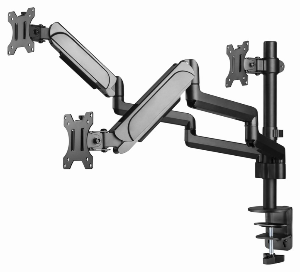 BRAZO DE MONITOR GEMBIRD AJUSTABLE DE MESA PARA 3 MONITORES MOV COMPLETO - detalle
