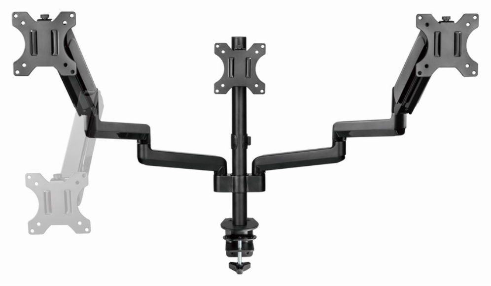 BRAZO DE MONITOR GEMBIRD AJUSTABLE DE MESA PARA 3 MONITORES MOV COMPLETO - detalle