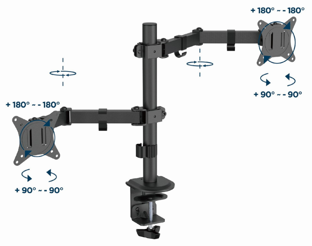 BRAZO DE MONITOR GEMBIRD PARA 2 PANTALLAS DE ESCRITORIO AJUSTABLE 17-32 PULG - detalle
