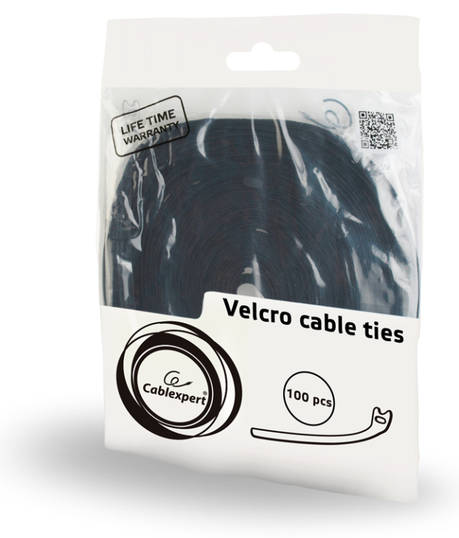 BRIDAS VELCRO GEMBIRD 210MMX12MM NEGRO BOLSA 100 UND - detalle
