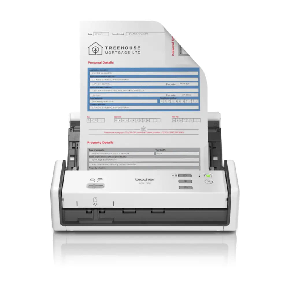 Brother ADS-1300 Escáner con alimentador automático de documentos (ADF) 1200 x 1200 DPI A4 Blanco - detalle
