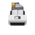 Escáner Brother ADS-4550W con alimentador automático de documentos, resolución 600x600 DPI, en colores negro y blanco.