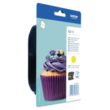 Cartucho de tinta original Brother LC123YBP amarillo en blíster, compatible con impresoras Brother.