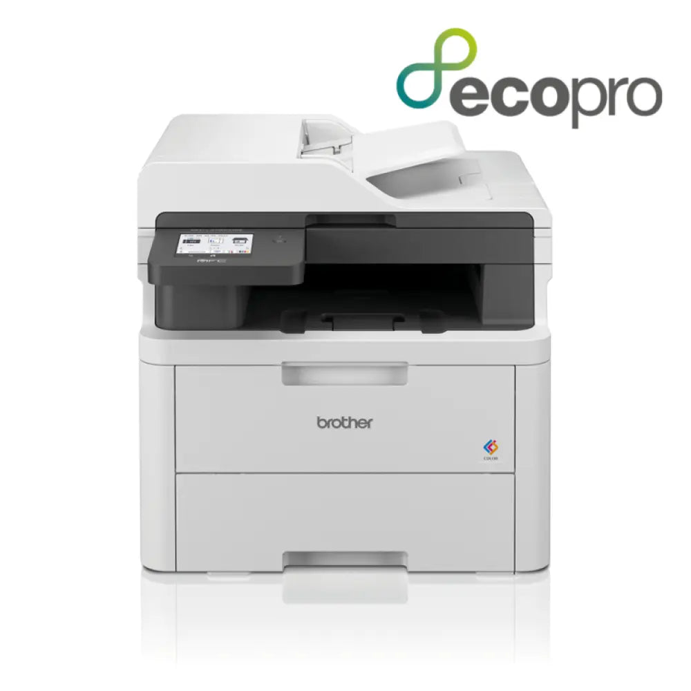 Impresora multifunción Brother MFC-L3740CDWE con pantalla, bandeja de papel y conexiones Wi-Fi, tecnología LED A4.