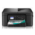 Impresora multifunción Brother DCP-J1360DW de inyección de tinta, sin fax, mostrando su panel y cartuchos de tinta.