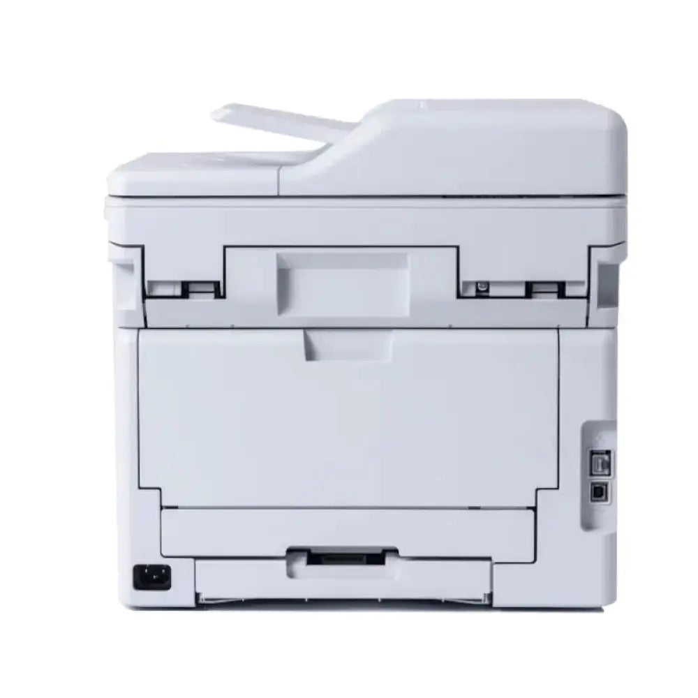 Impresora multifunción láser Brother DCP-L3560CDW en color, con bandeja de papel y pantalla táctil.