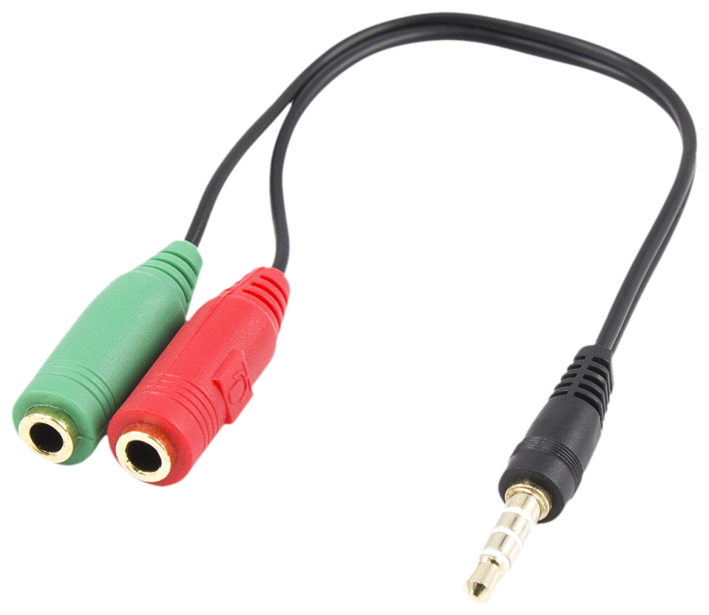 CABLE ADAPTADOR AUDIO EWENT JACK 3.5 MACHO A 2 JACK 3.5 HEMBRA 0,15M