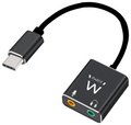 CABLE ADAPTADOR AUDIO EWENT USB C A 2 JACK 3,5 MM AURICULAR Y MICRO