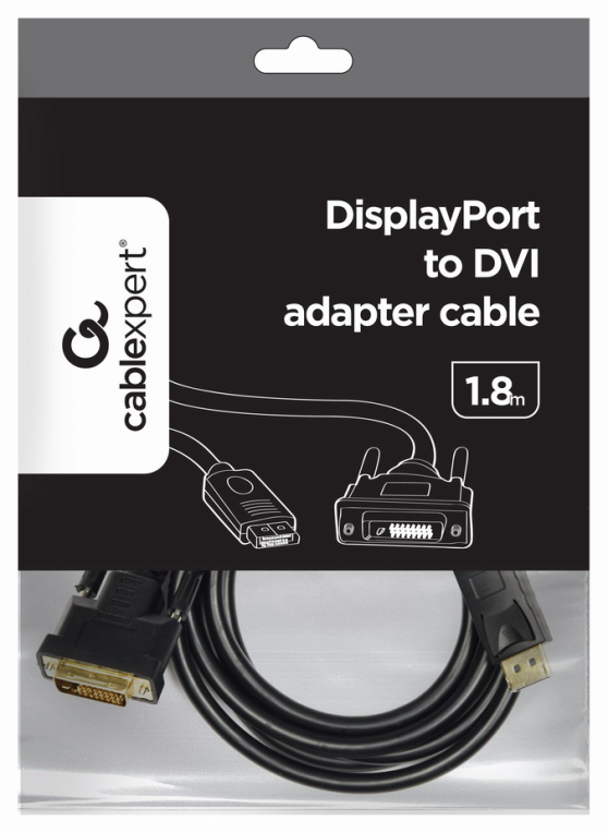 CABLE ADAPTADOR GEMBIRD DISPLAYPORT MACHO A DVI MACHO 1,8M - detalle