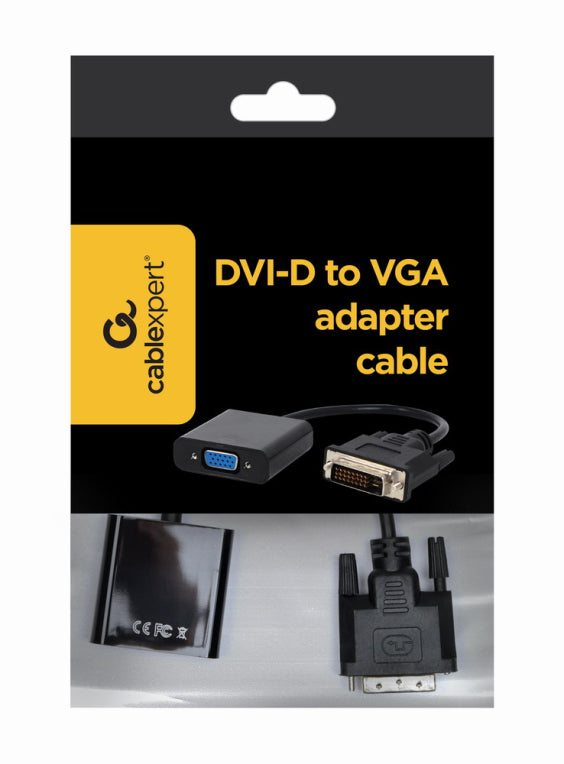 Gembird A-DVID-VGAF-01 adaptador de cable de vídeo 0.2 m DVI-D VGA (D-Sub) Negro