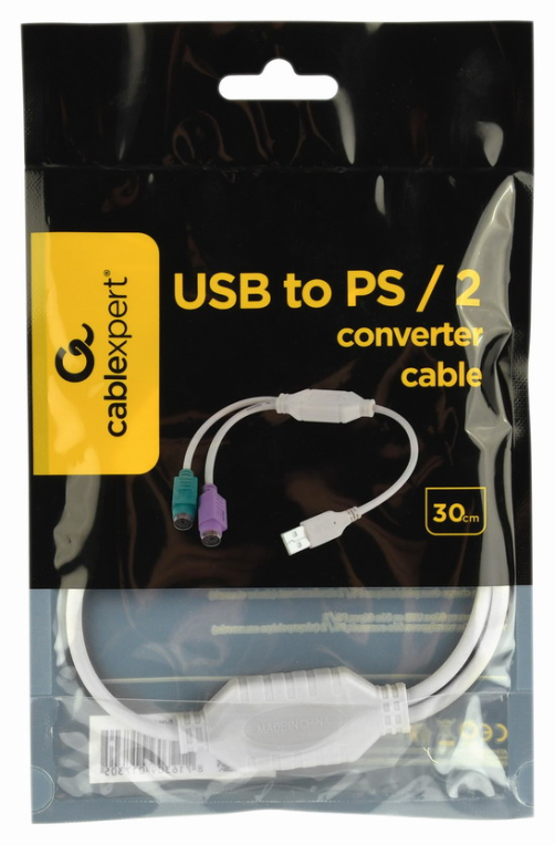 CABLE ADAPTADOR GEMBIRD USB MACHO A 2x PS2 HEMBRA BLANCO - detalle