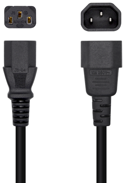 CABLE AISENS ALIMENTACION CPU C13/H-C14/M NEGRO 3mts - detalle