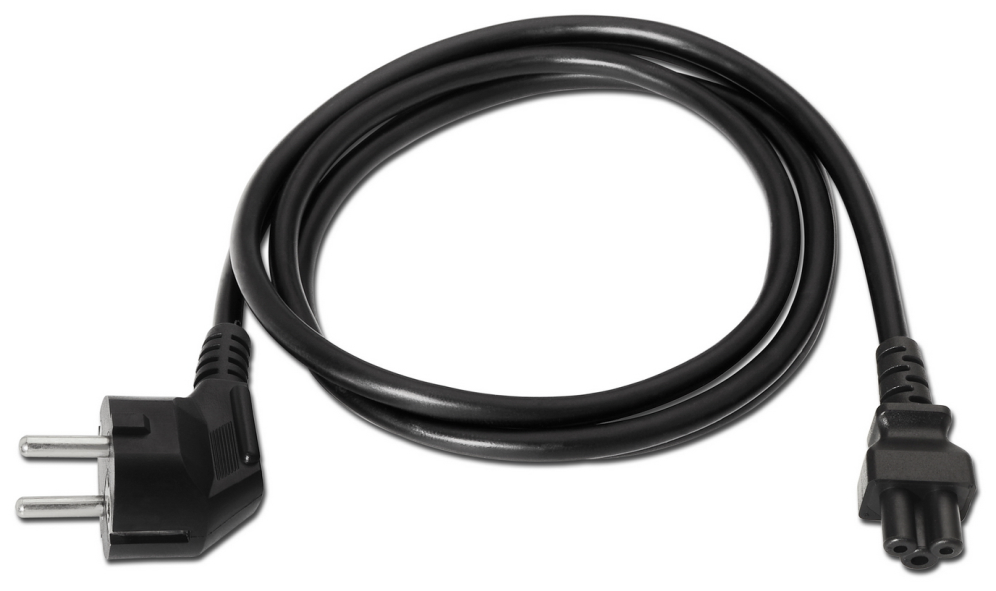 CABLE AISENS ALIMENTACIÓN TRÉBOL CEE7 ACODADO M-C5 H 1.5M - detalle