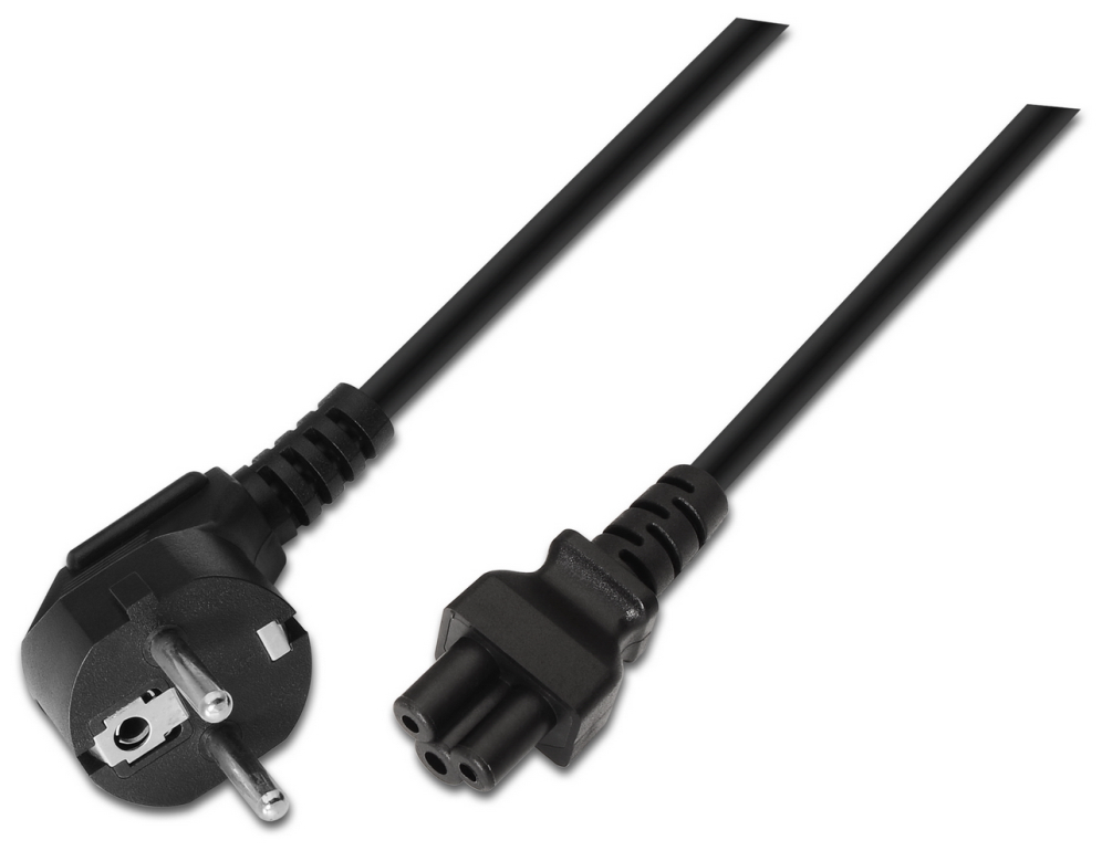 CABLE AISENS ALIMENTACIÓN TRÉBOL CEE7 ACODADO M-C5 H 1.5M