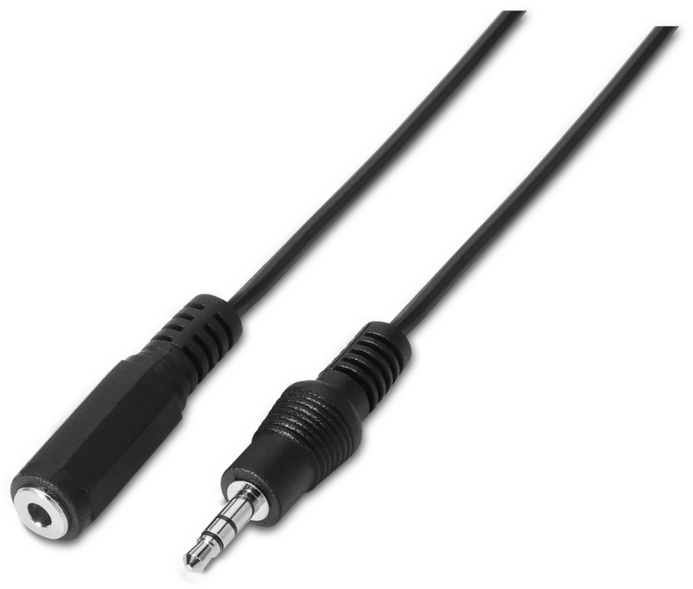 CABLE AISENS AUDIO ESTEREO JACK 3.5 M-JACK 3.5 H NEGRO 3.0M