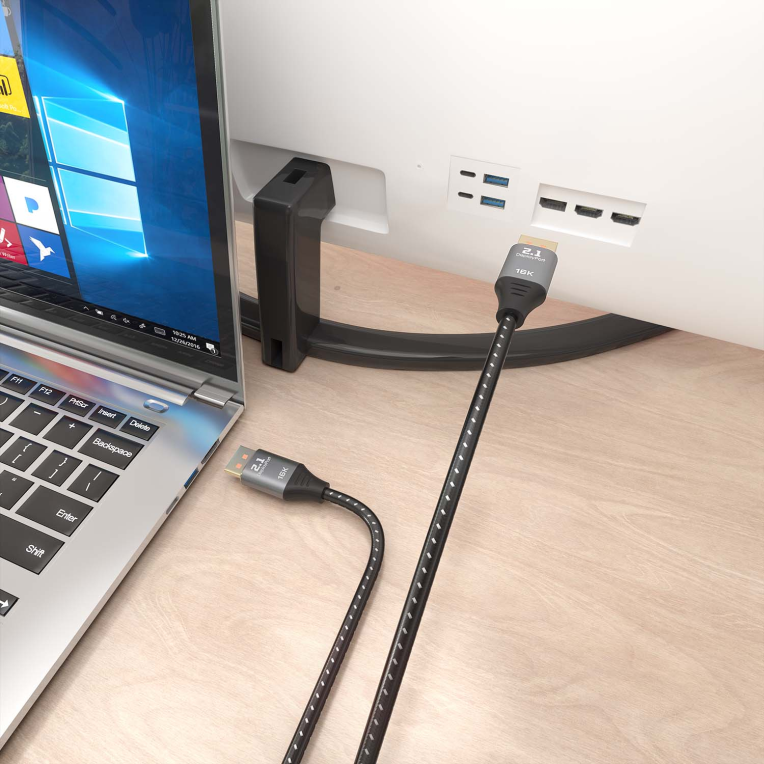 CABLE AISENS DISPLAYPORT V2.1 16K@60HZ 80GBPS DP/M-DP/M NEGRO 1.5M - detalle