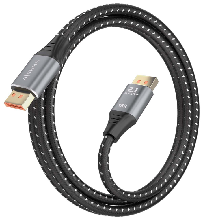 CABLE AISENS DISPLAYPORT V2.1 16K@60HZ 80GBPS DP/M-DP/M NEGRO 1.5M - detalle