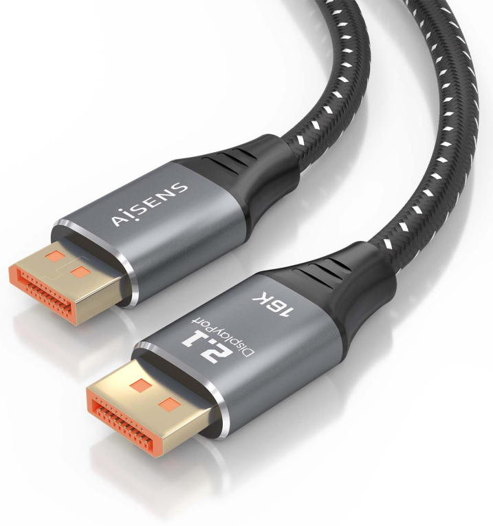 CABLE AISENS DISPLAYPORT V2.1 16K@60HZ 80GBPS DP/M-DP/M NEGRO 1.5M - detalle