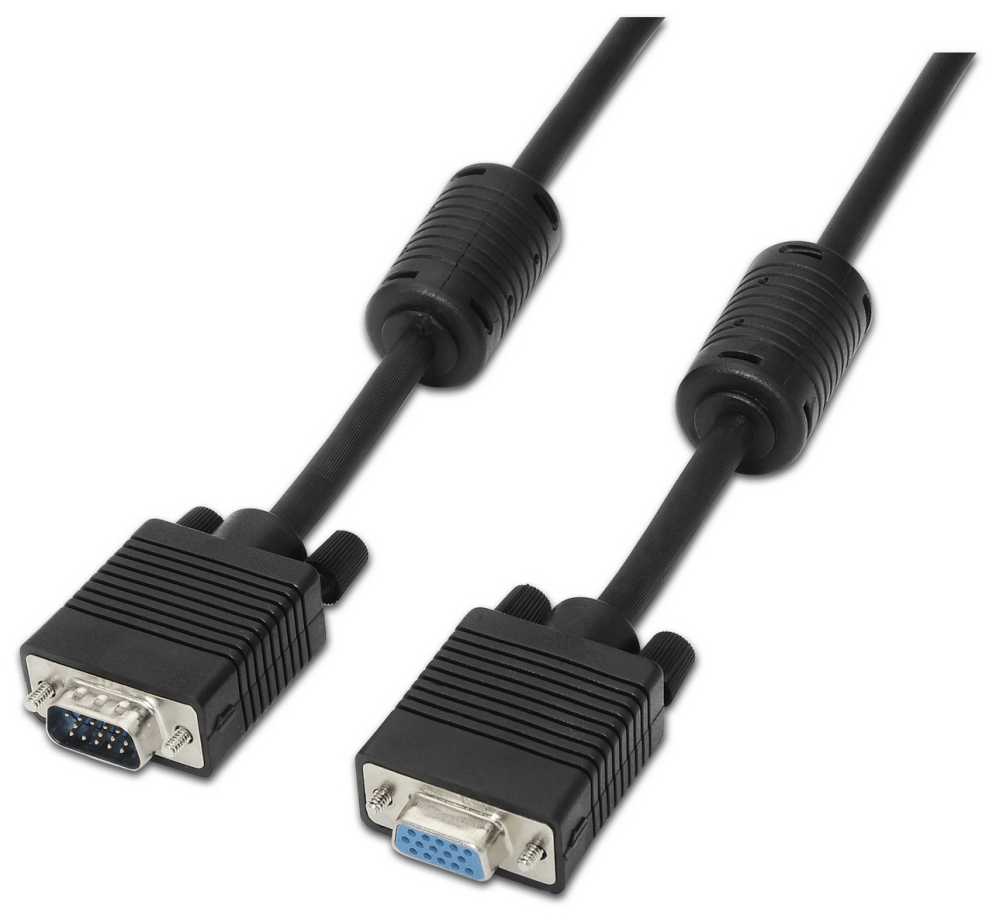CABLE AISENS SVGA CON FERRITA HDB15/M-HDB15/H NEGRO 1.8M