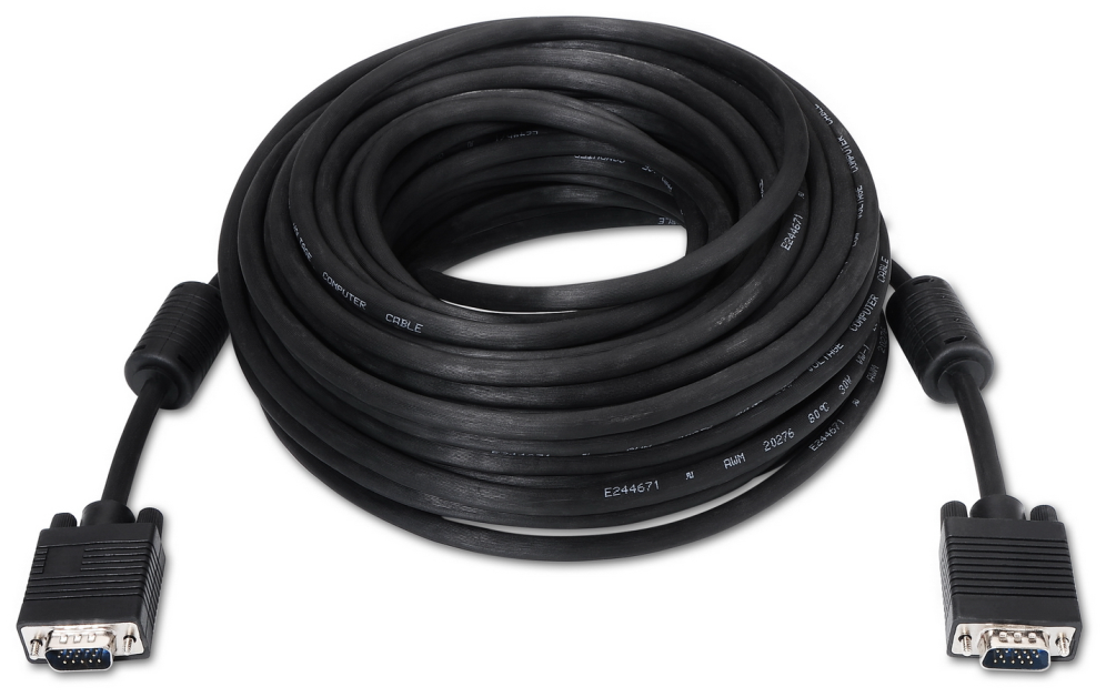 CABLE AISENS SVGA CON FERRITA HDB15/M-HDB15/M NEGRO 25M - detalle