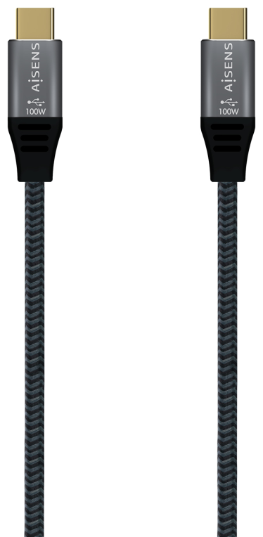CABLE AISENS USB 2.0 ALUMINIO 5A 100W E-MARK USB-C 1.0M