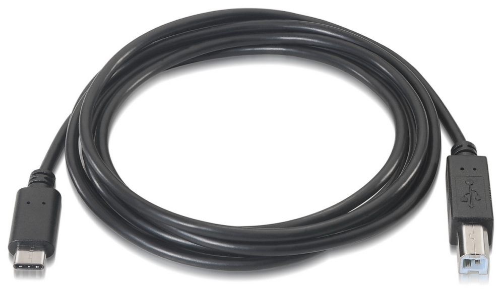 CABLE AISENS USB 2.0 IMPRESORA 3A TIPO USB-C M-B/M NEGRO 1.0M - detalle