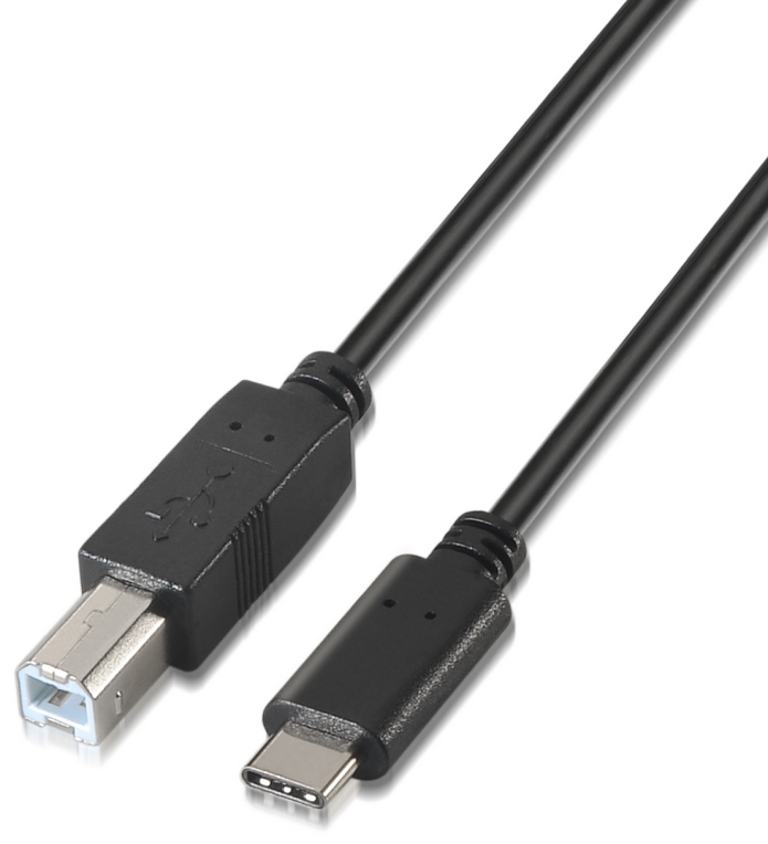 CABLE AISENS USB 2.0 IMPRESORA 3A TIPO USB-C M-B/M NEGRO 1.0M