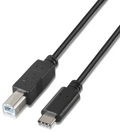 CABLE AISENS USB 2.0 IMPRESORA 3A, TIPO USB-C/M-B/M, NEGRO, 2.0M