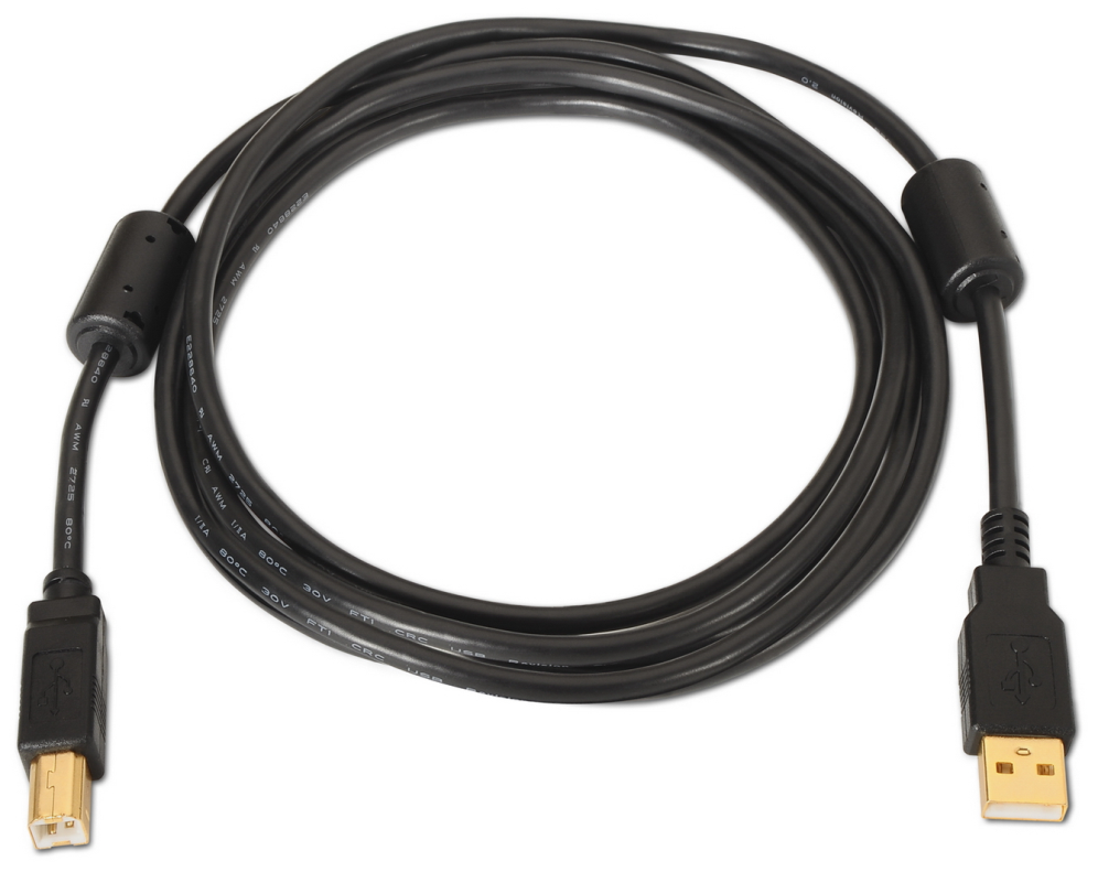 CABLE AISENS USB 2.0 IMPRESORA ALTA CALIDAD FERRITA A/M-B/M 2.0M - detalle