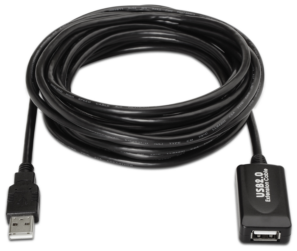 CABLE AISENS USB 2.0 PROLONGADOR AMPLIFICADOR A/M-A/H 5.0M NEGRO - detalle