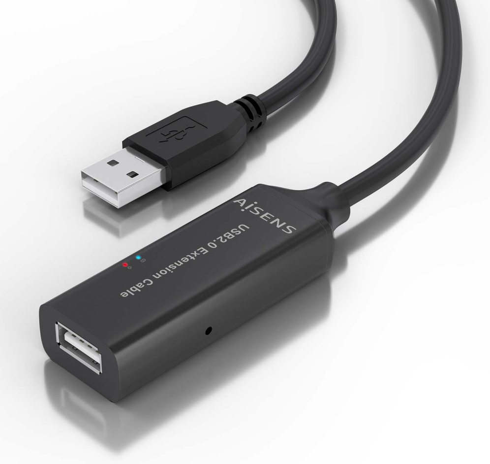 CABLE AISENS USB 2.0 PROLONGADOR AMPLIFICADOR A/M-A/H NEGRO 10M - detalle
