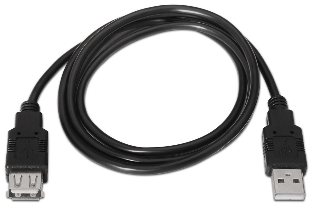 CABLE AISENS USB 2.0 TIPO A M-A H NEGRO 1.0M - detalle