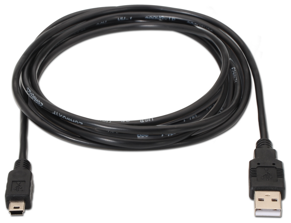 CABLE AISENS USB 2.0 TIPO A/M-MINI B/M NEGRO 1.8M - detalle