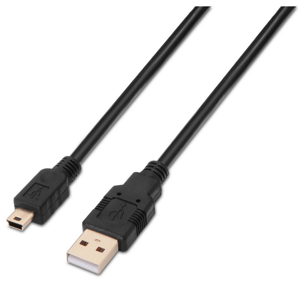 CABLE AISENS USB 2.0 TIPO A/M-MINI B/M NEGRO 1.8M