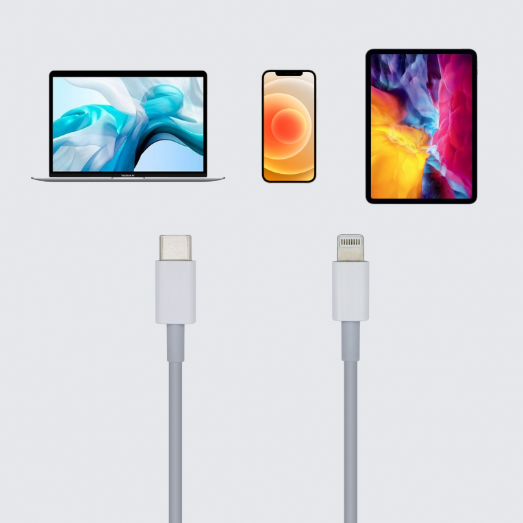 CABLE AISENS USB 2.0 USB-C A LIGHTNING PD 2A LIGHTNING M-USB-C M BLANCO 1.0M - detalle